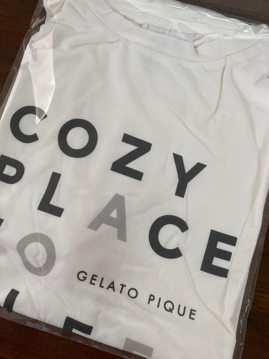 gelato pique ジェラートピケ レーヨンロゴワンポイントTシャツ　オフホワイト　新品未使用　Tシャツ　半袖Tシャツ