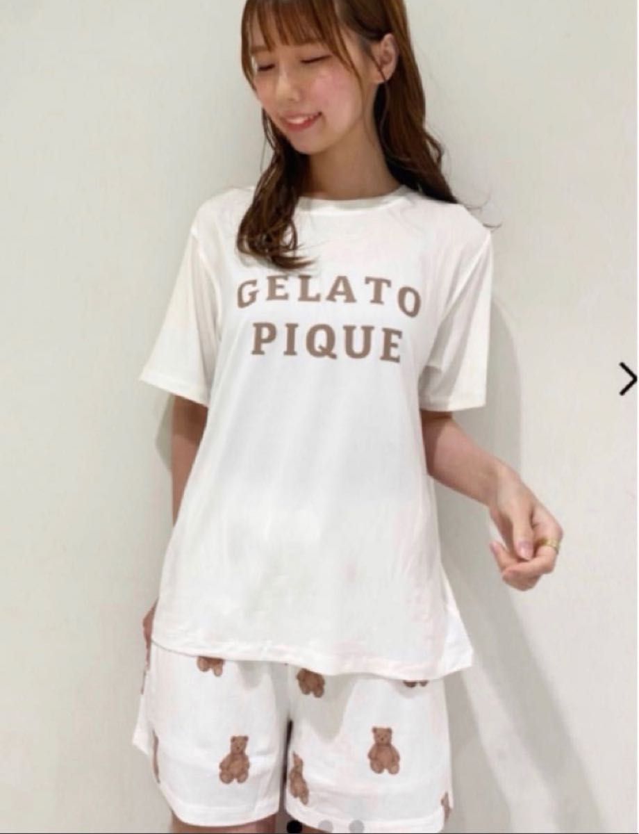gelato pique ジェラートピケ ルームウェア ロゴ入りTシャツ gelato pique ジェラートピケ ルームウェア ロゴ入りTシャツ