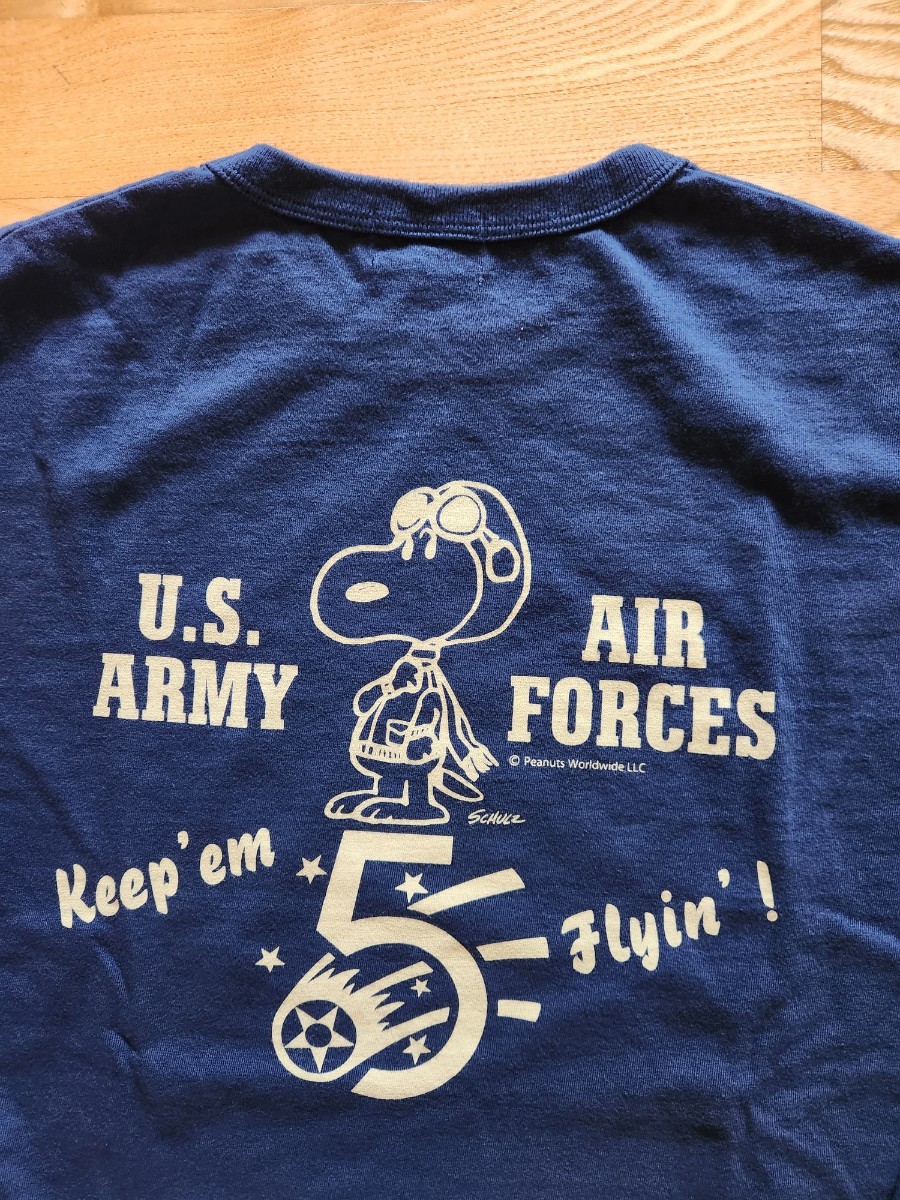 新作　送料込★東洋　BuzzRickson's ×PEANUTS バズリクソンズ　BR69277 長袖Tシャツ U.S.ARMY AIR FORCES スヌーピー ネイビー　L　_画像1