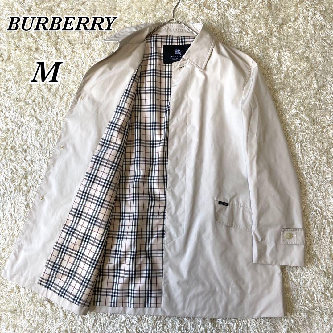 バーバリーブラックレーベル 比翼仕立て ノバチェック ショート丈 コート BURBERRY BLACK LABEL スプリングコート ベージュ _画像1