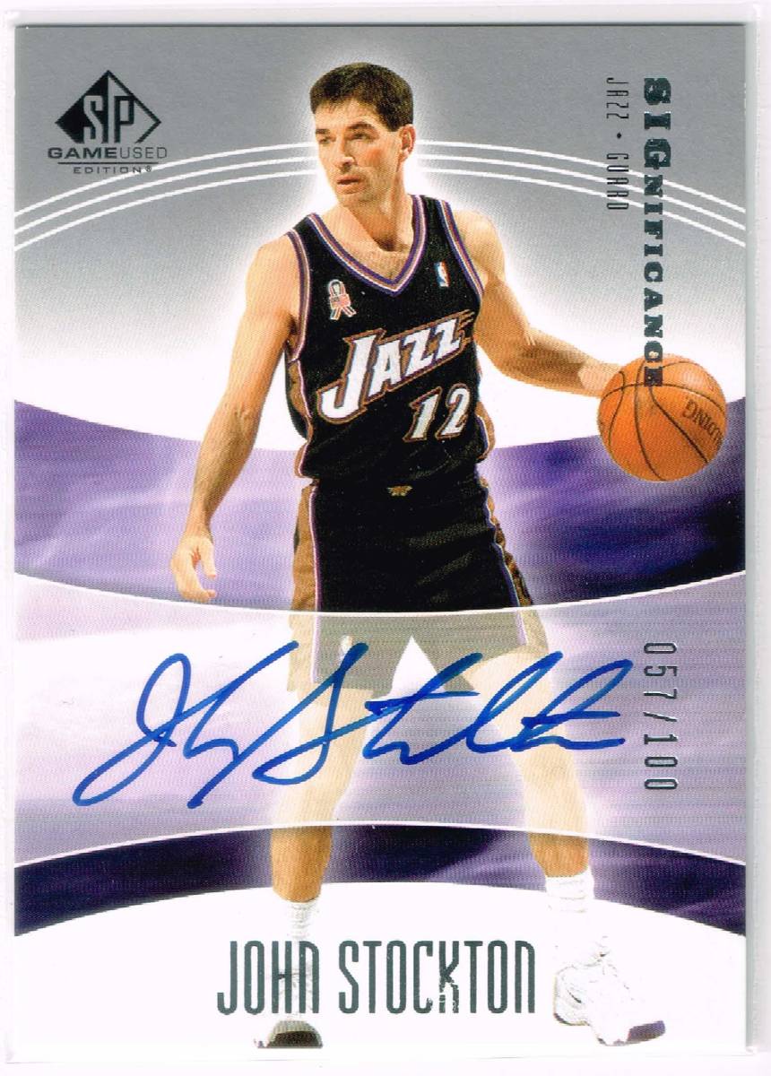 2004-05 NBA UD SP Game Used Significance Autograph #SIG-JS John Stockton 057/100 ジョン・ストックトン 直筆サイン