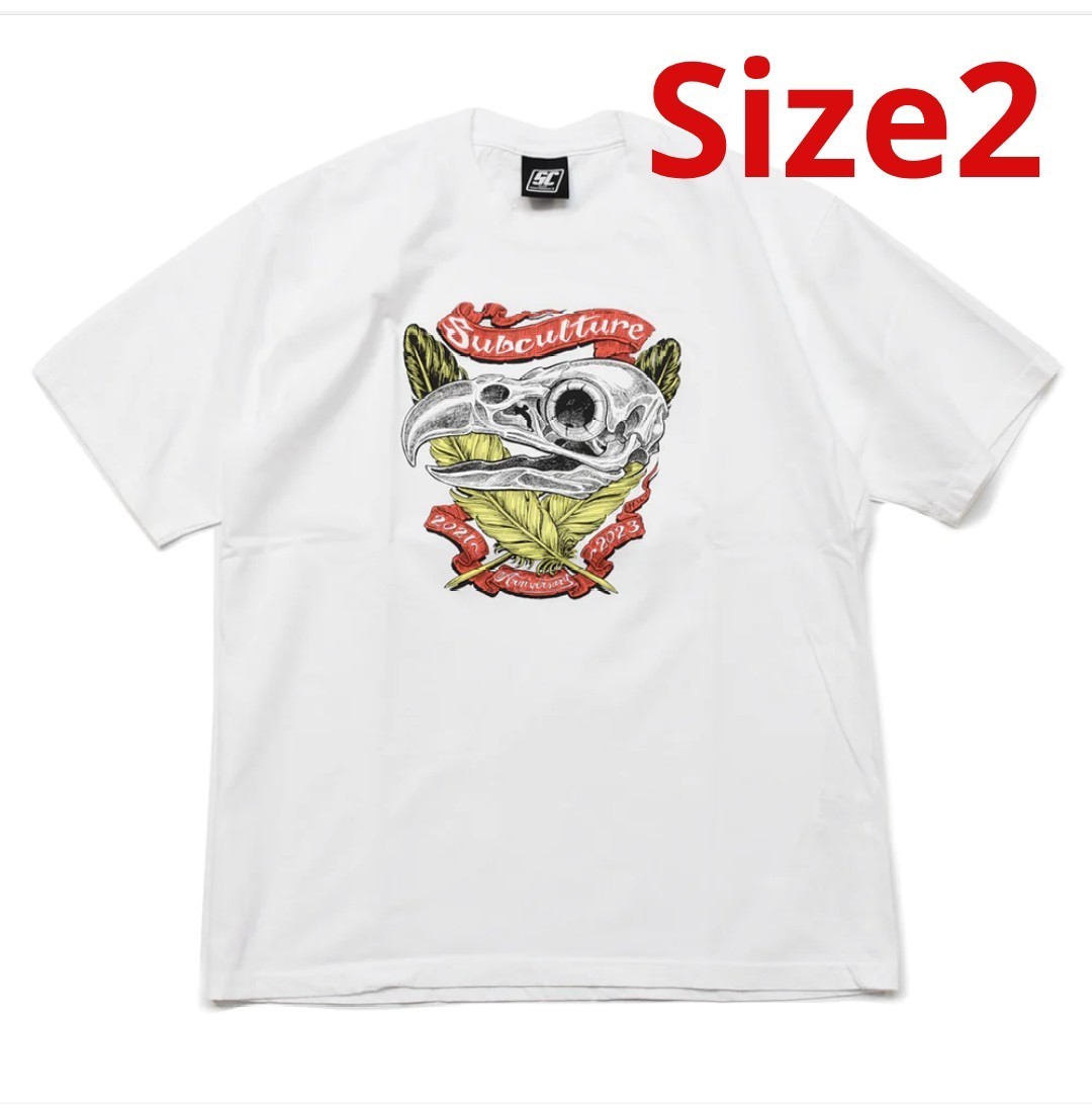 Subculture EAGLE SKULL HEAD T-SHIRT ホワイト/Size2 新品未