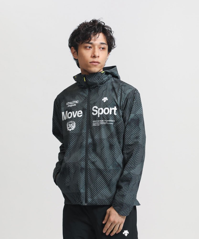 本物の 1430828-DESCENTE/HEATNAVI 総柄グラフィックフーデッド