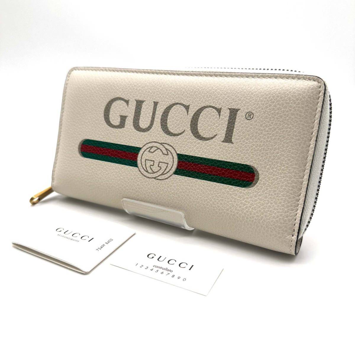 【極上美品】GUCCI グッチ ヴィンテージ ロゴ プリント ジップアラウンド 長財布 496317_画像2