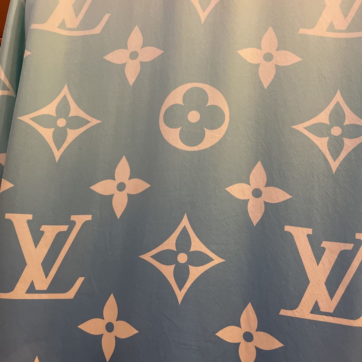 LOUIS VUITTON Louis Vuitton blue lagoon monogram shirt silk shirt 