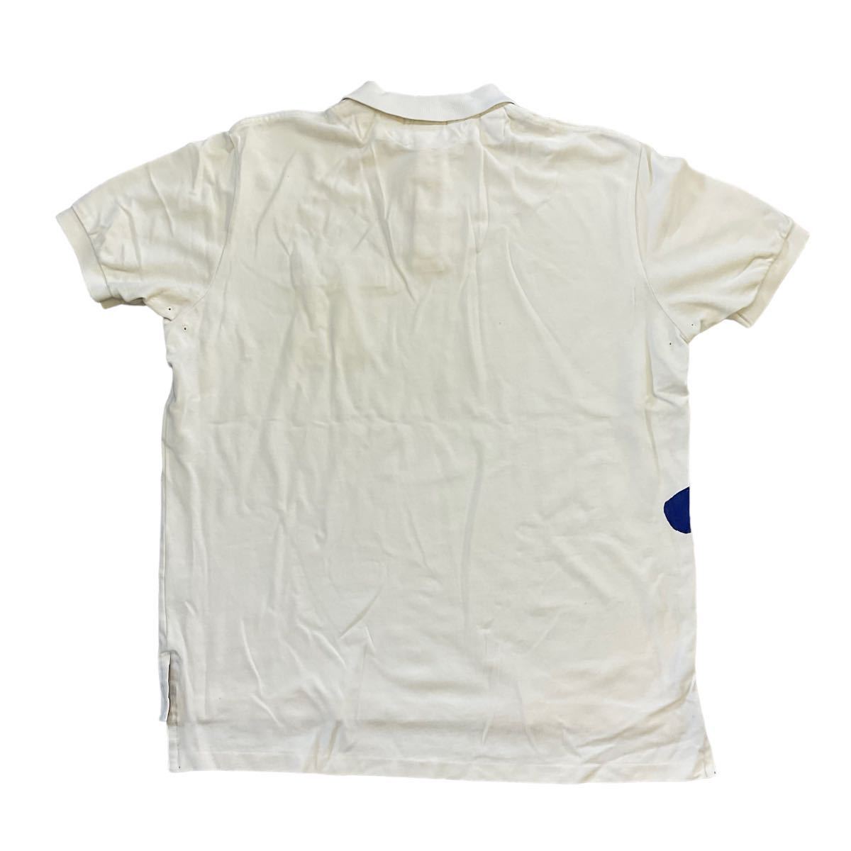 90s Polo Ralph Lauren ポロシャツ XL ホワイト ラルフローレン ビックロゴ コットン 半袖 ポロ ラルフローレン 胸ポケット_画像7