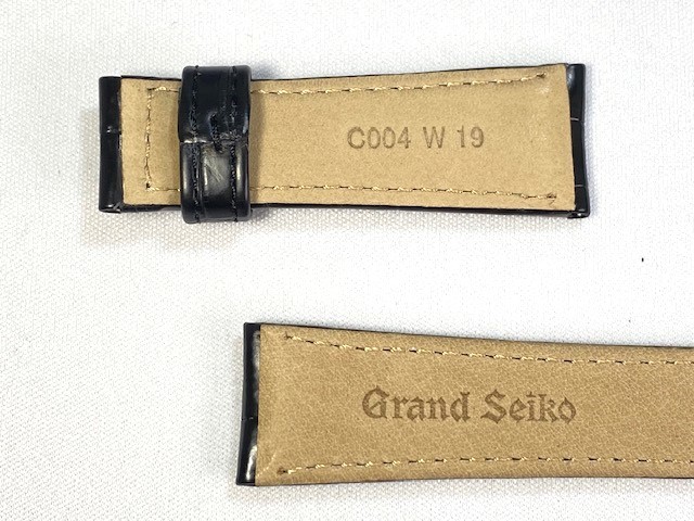 C004011J9 SEIKO Grand Seiko 19mm original leather belt D buckle for crocodile black SBGA293/9R65-0BJ0 other for cat pohs free shipping 