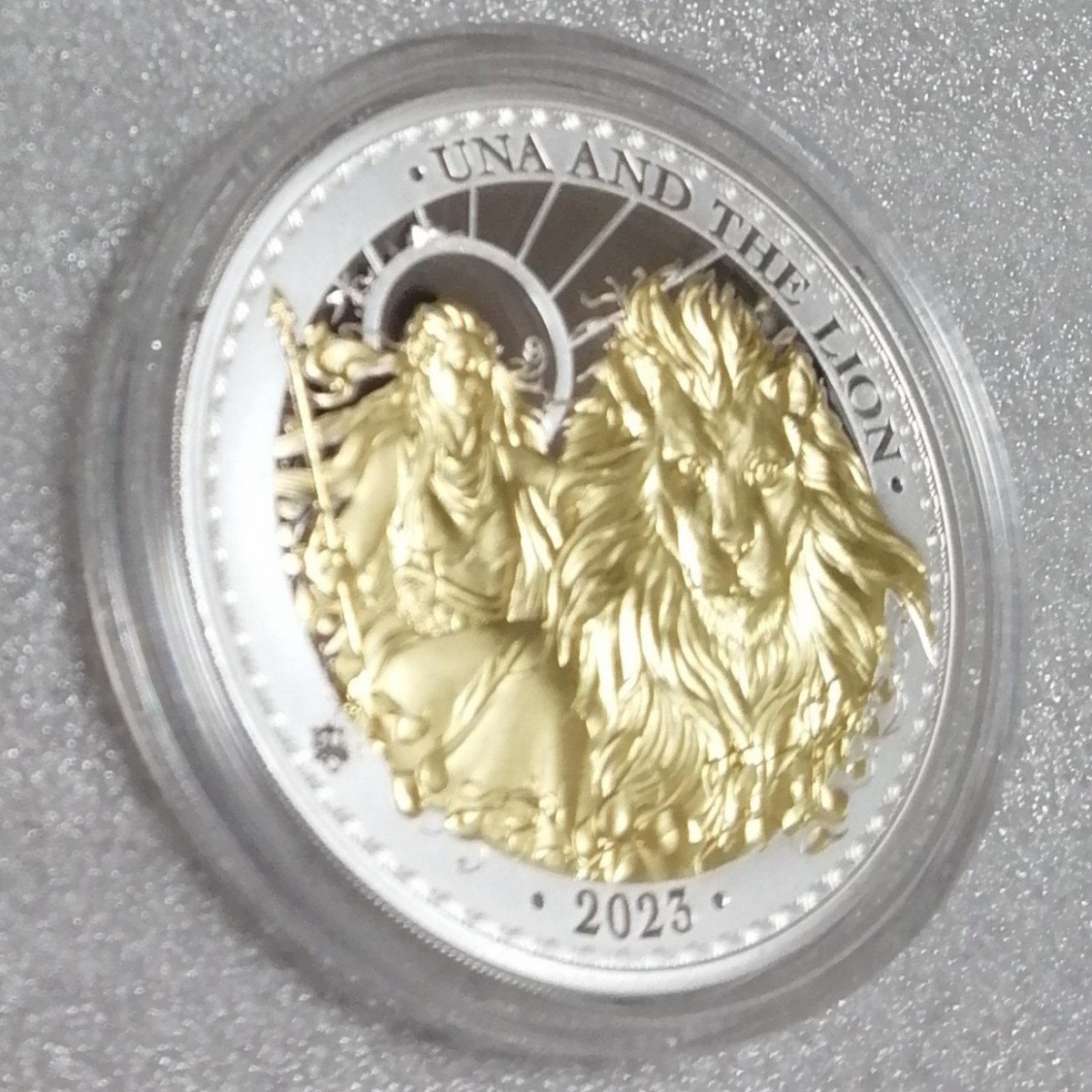 セントヘレナ  ウナとライオン 銀貨 プルーフ 金メッキ オリジナル