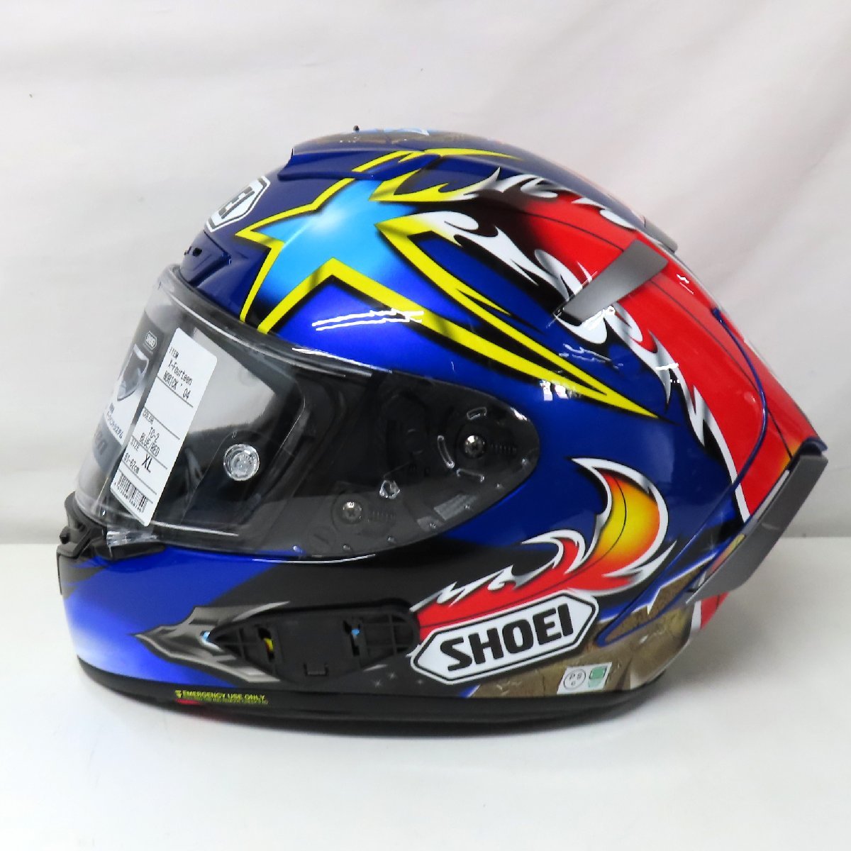 【中古美品】SHOEI ショウエイ X-Fourteen NORICK 04 フルフェイスヘルメット XLサイズ X-14 ノリック バイク 二輪 阿部典史選手 レプリカの画像4