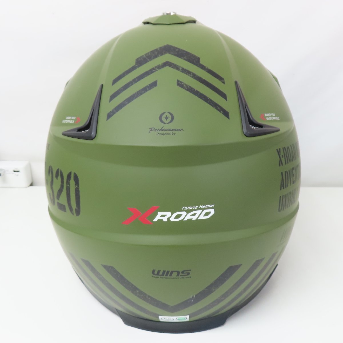 【美品】WINS ウインズジャパン X-ROAD2 COMBAT オフロード フルフェイスヘルメット Mサイズ バイク 二輪 オートバイ 人気 コンバット_画像9