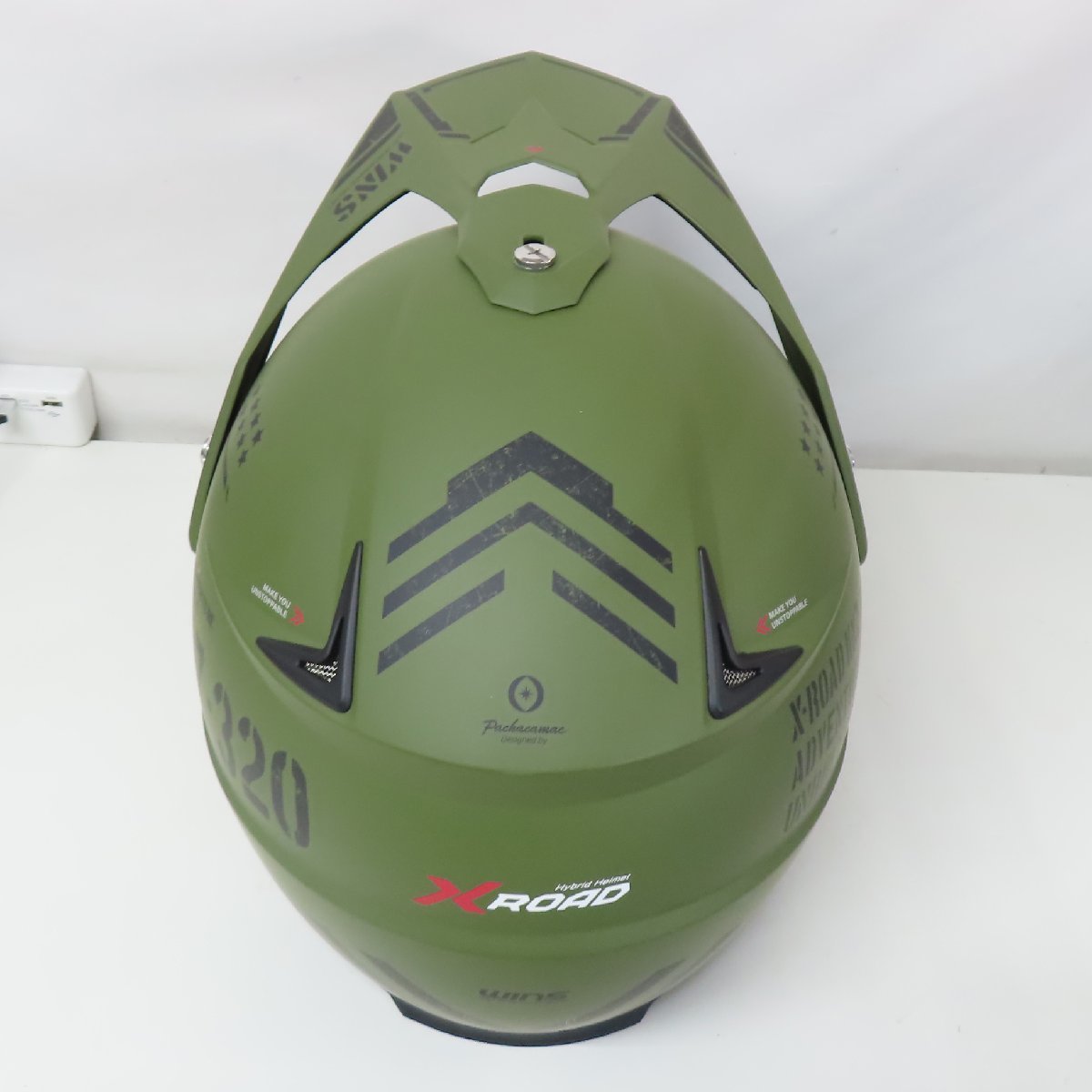 【美品】WINS ウインズジャパン X-ROAD2 COMBAT オフロード フルフェイスヘルメット Mサイズ バイク 二輪 オートバイ 人気 コンバット_画像8