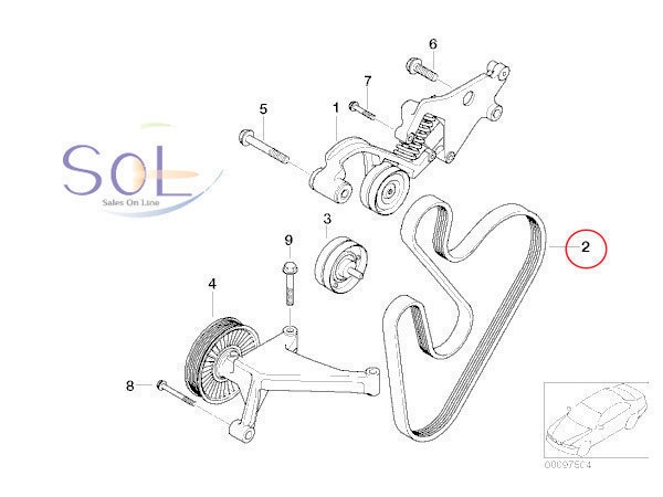 BMW MINIクーパー R52 R53 オルタネーター側 ファンベルト 6PK1388 Cooper S 11287520199 出荷締切18時_画像2