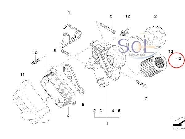 BMW E82 E87 E90 E91 E92 E93 E60 E61 двигатель масляный фильтр 130i 135i 323i 325i 325xi 330i 330xi 335i 525i 530i 11427566327