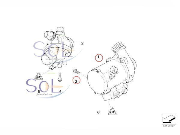 BMW E70 X5 E85 E86 E89 Z4 ウォーターポンプ + アルミボルトセット 2.5i 3.0i 23i 11517586925 11510392553 出荷締切18時_画像2