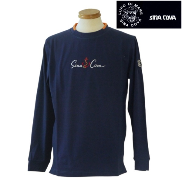 【SALE】シナコバ サルジニア/SINA COVA 長袖Tシャツ LLサイズ 020-ネイビー