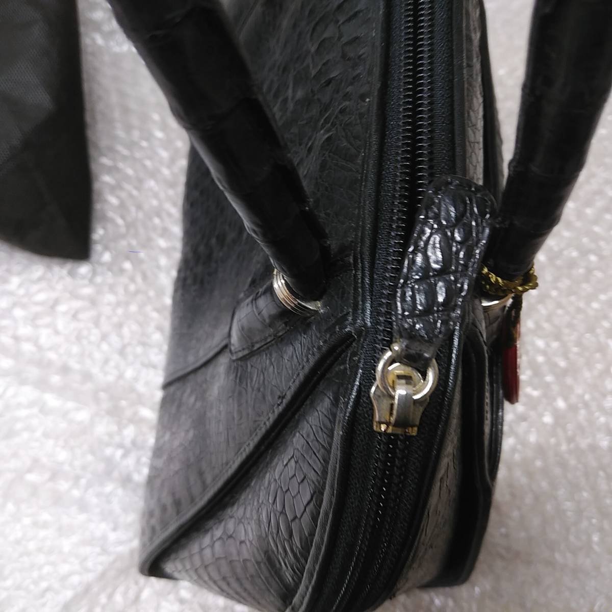 JRA ハンドバッグ クロコダイル 黒 【中古】 購入時価格は30数万円でした_画像5