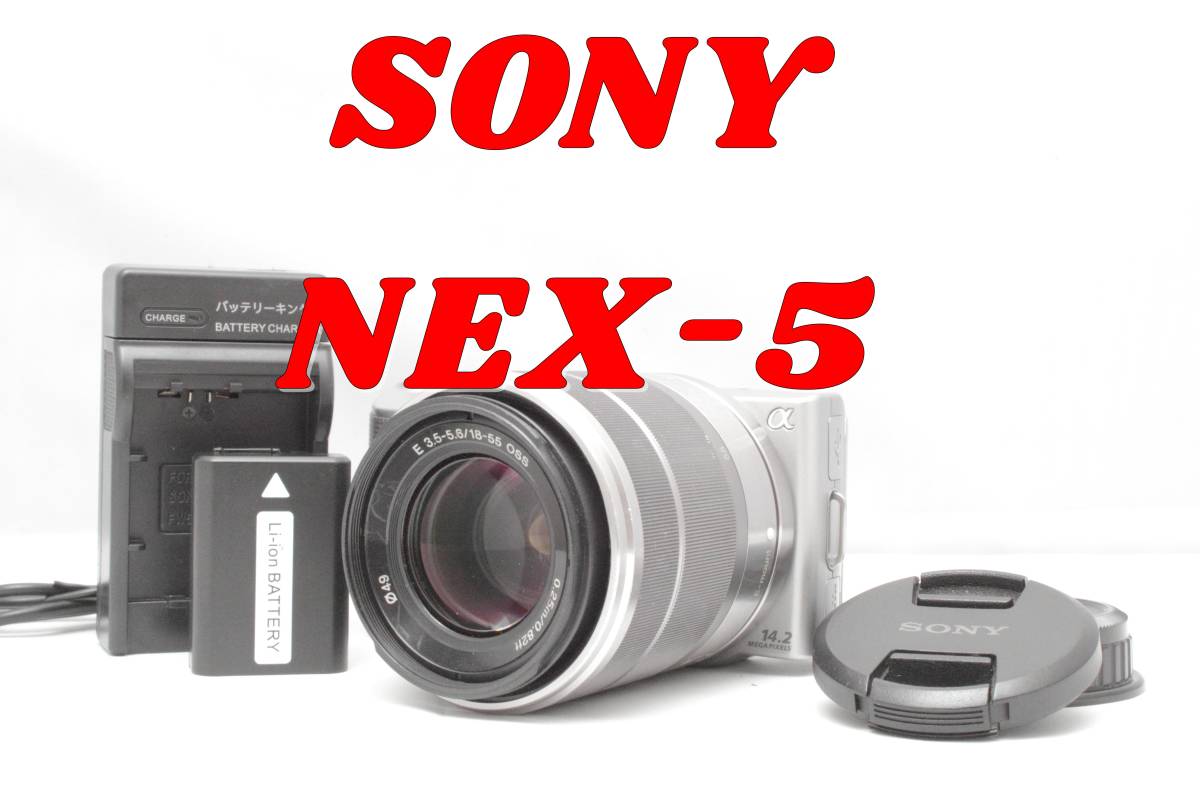 大人気ミラーレスカメラ　SONY NEX-5　標準ズーム　レンズキット　シルバー　イベント　旅行　運動会　ソニー　ネックス_画像1