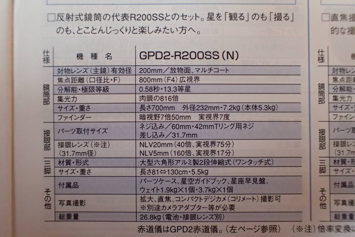 ビクセン GPD2-R200SS（N） 望遠鏡セット GPD2赤道儀＋R200SS鏡筒＋HAL-130三脚＋接眼レンズ 美品_画像9