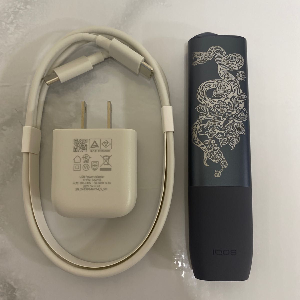 iQOS ILUMA ONE アイコス イルマ ワン レーザー加工 両面加工 蛇 牡丹