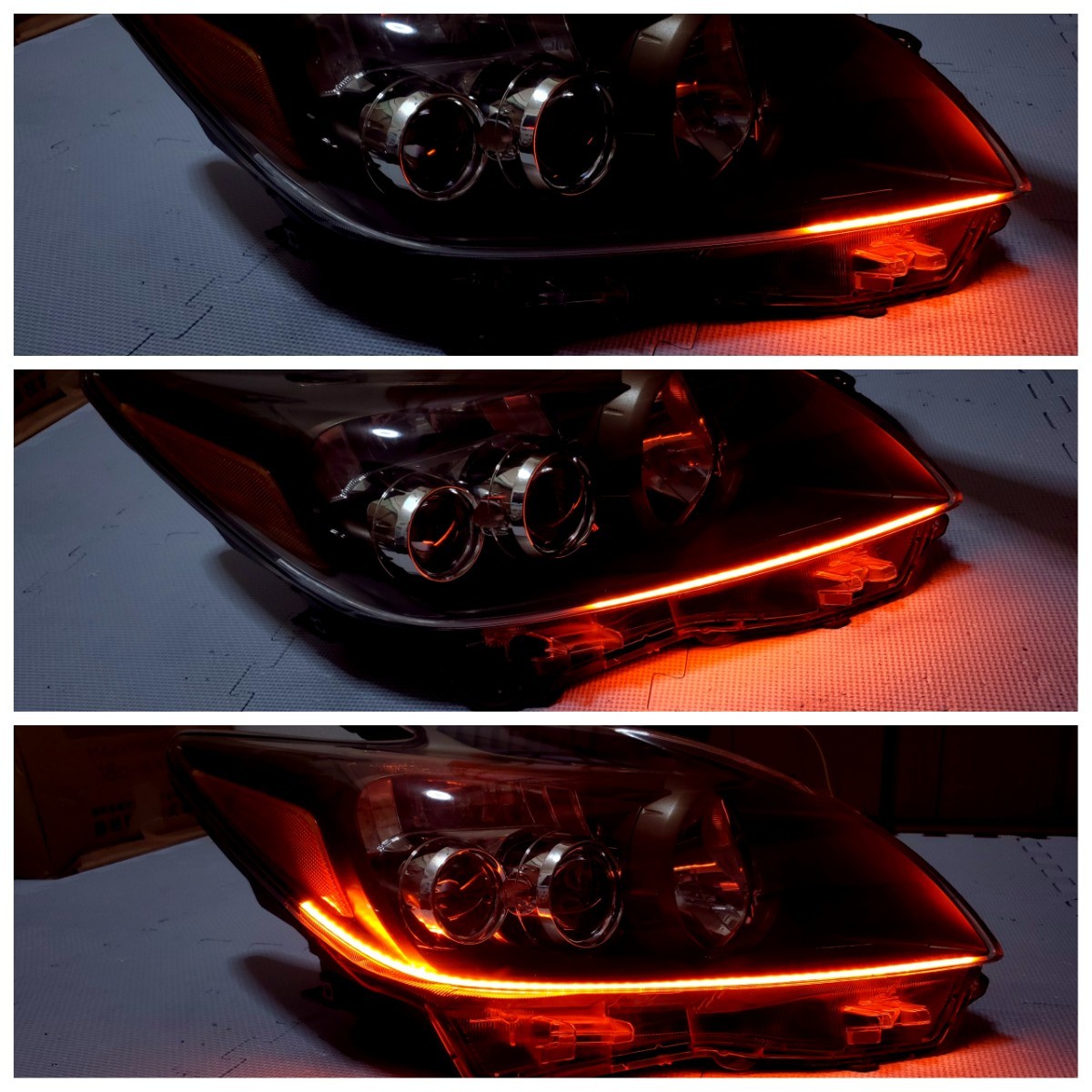 送料無料★ 30系 後期 Sツーリング プリウス ワンオフ加工 純正LEDヘッドライト(CPU付き) US風サイドマーカー シーケンシャル インナー塗装の画像4