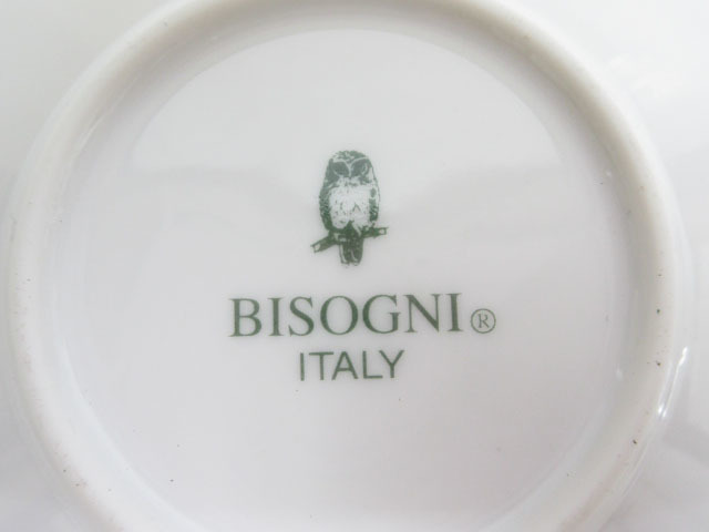 ★YC7980　未使用品　BISOGNI ITALY　カップ　ソーサー　4客セット　フクロウ　犬　C／S　デミタスカップ　アンティーク　洋食器　送料無料_画像7