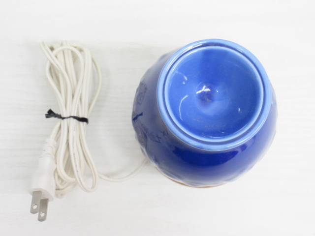 ★YC8045　アロマライト　陶器　青　ランプ　置物　スタンドライト　インテリア　オブジェ　照明　アンティーク　レトロ　送料無料★_画像3