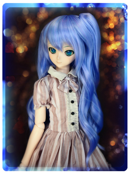 ●ドールウィッグ*プレミアムツインカール*あじさい色*9～9.5インチ（MDD DD SD SmartDollなど）●doll wig*dollwig●_画像5