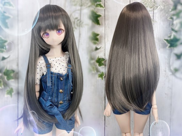 * кукла парик * длинный волосы -* grayish черный *9~9.5 дюймовый (MDD DD SD SmartDoll и т.п. )*doll wig*dollwig*