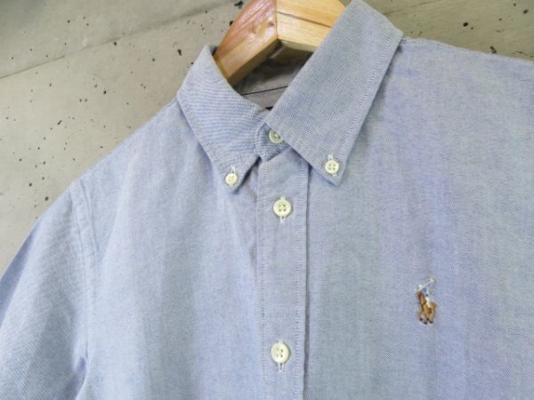 【送料300円可】5121c17◆良品です◆キッズサイズ 160cm◆Ralph Lauren ラルフローレン ボタンダウン 半袖オックスフォードシャツ/子供服_画像4