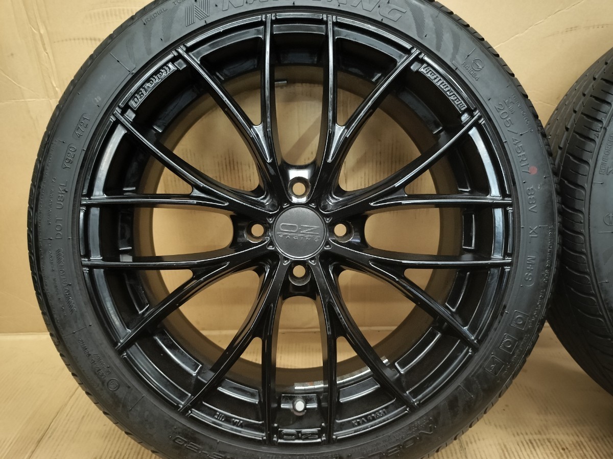 OZ RACING Italia150 17×7J +42 4H PCD100 21年製タイヤ 205/45R17