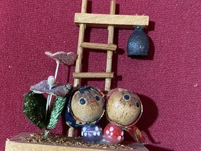 ｃ〇**　ミニ こけし　箱付き　はしご　鐘　花　コケシ　KOKESHI　民芸品　お土産　置き物　飾り　雑貨　/　B19上_画像5