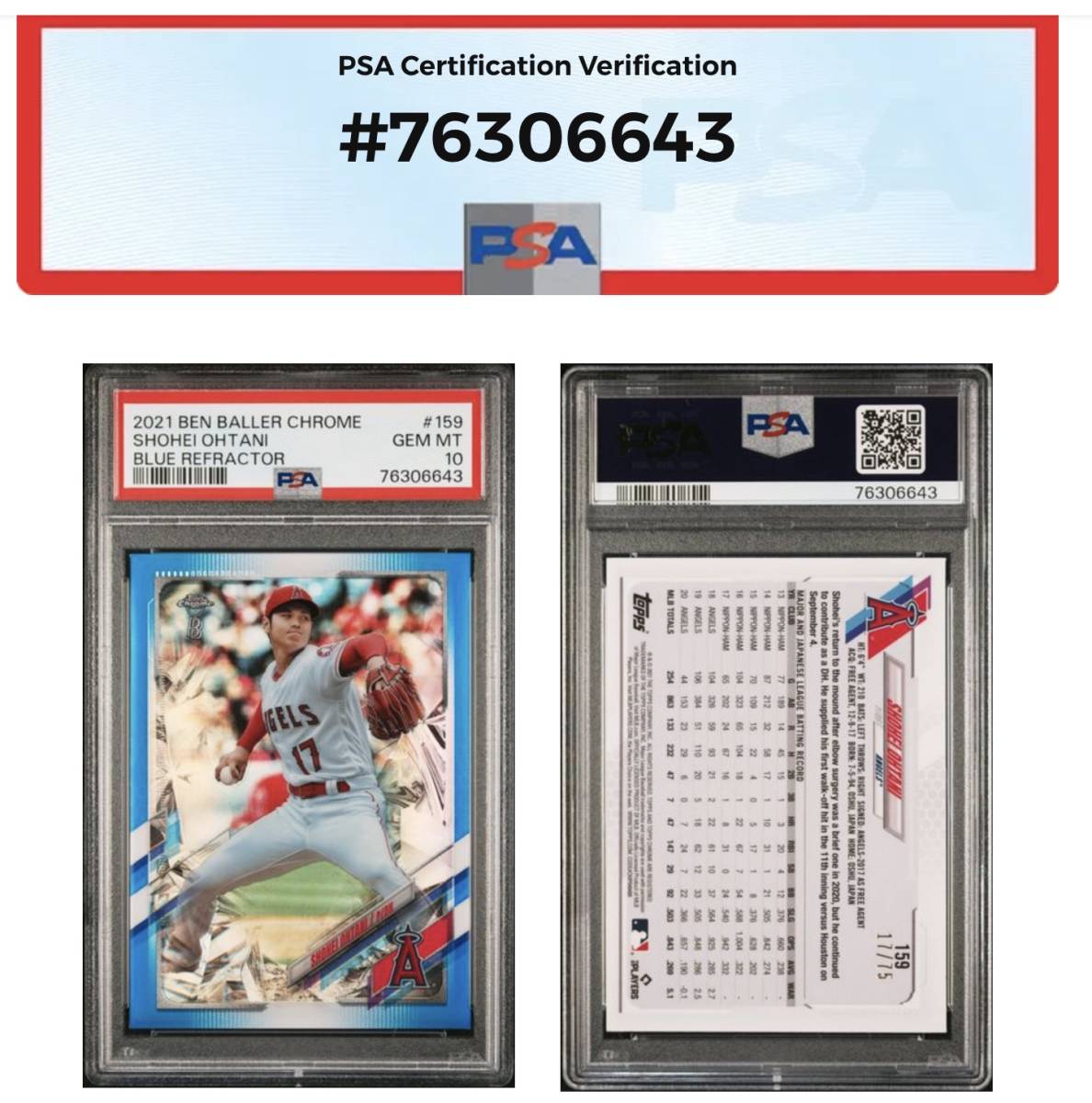 17/75 ジャージナンバー 75枚限定 2021 Topps Chrome Ben Baller #159