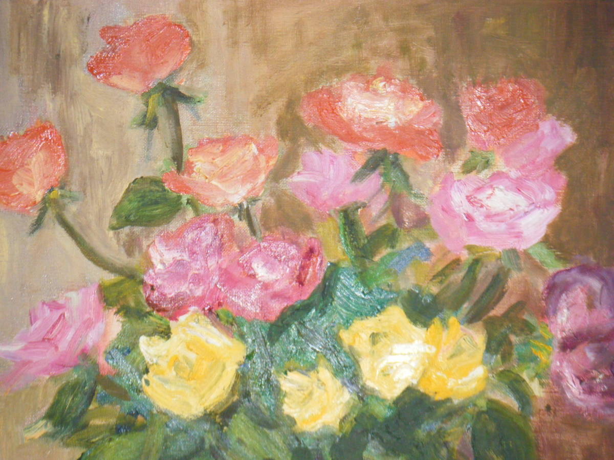  picture author un- details oil painting 6 number flower excellent article O63