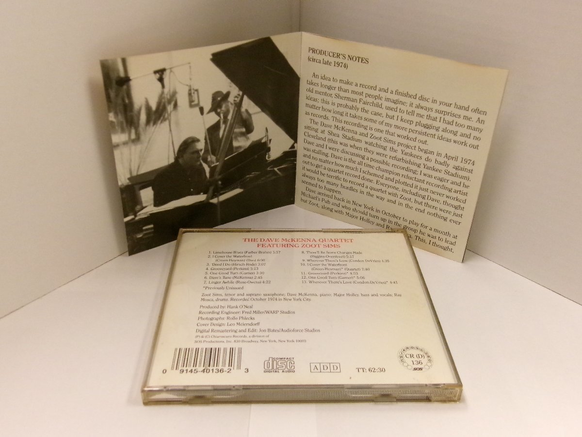 ▲CD デイヴ・マッケンナ / DAVE McKENNA QUARTET FEAT. ZOOT SIMS 輸入盤 CHIAROSCURO CR(D)136◇r50909_画像2