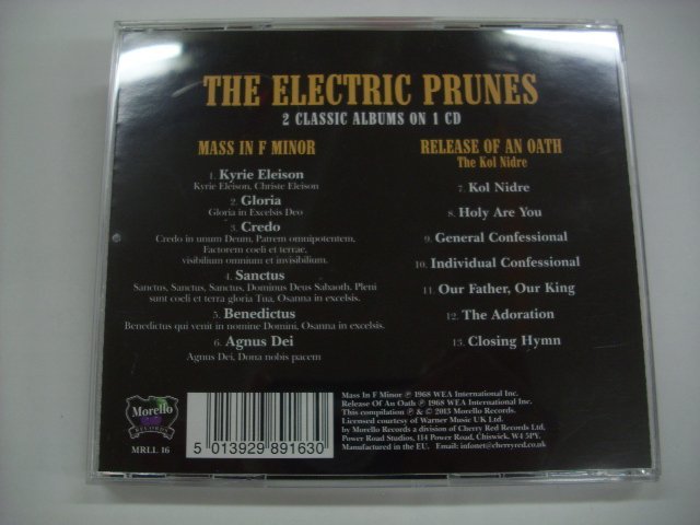 [輸入CD] THE ELECTRIC PRUNES / MASS IN F MINOR + RELEASE OF AN OATH / THE KOL NIDER / MRLL16 ◇r50928_画像2