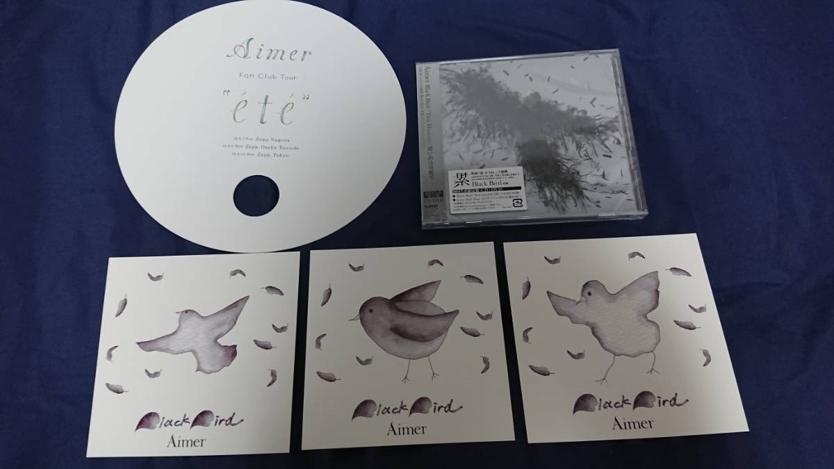 Aimer 15th single「Black Bird/Tiny Dancers/思い出は奇麗で」CD購入者特典acAimer直筆サイン入り・各会場限定Aimerオリジナルイラスト・アナザージャケット