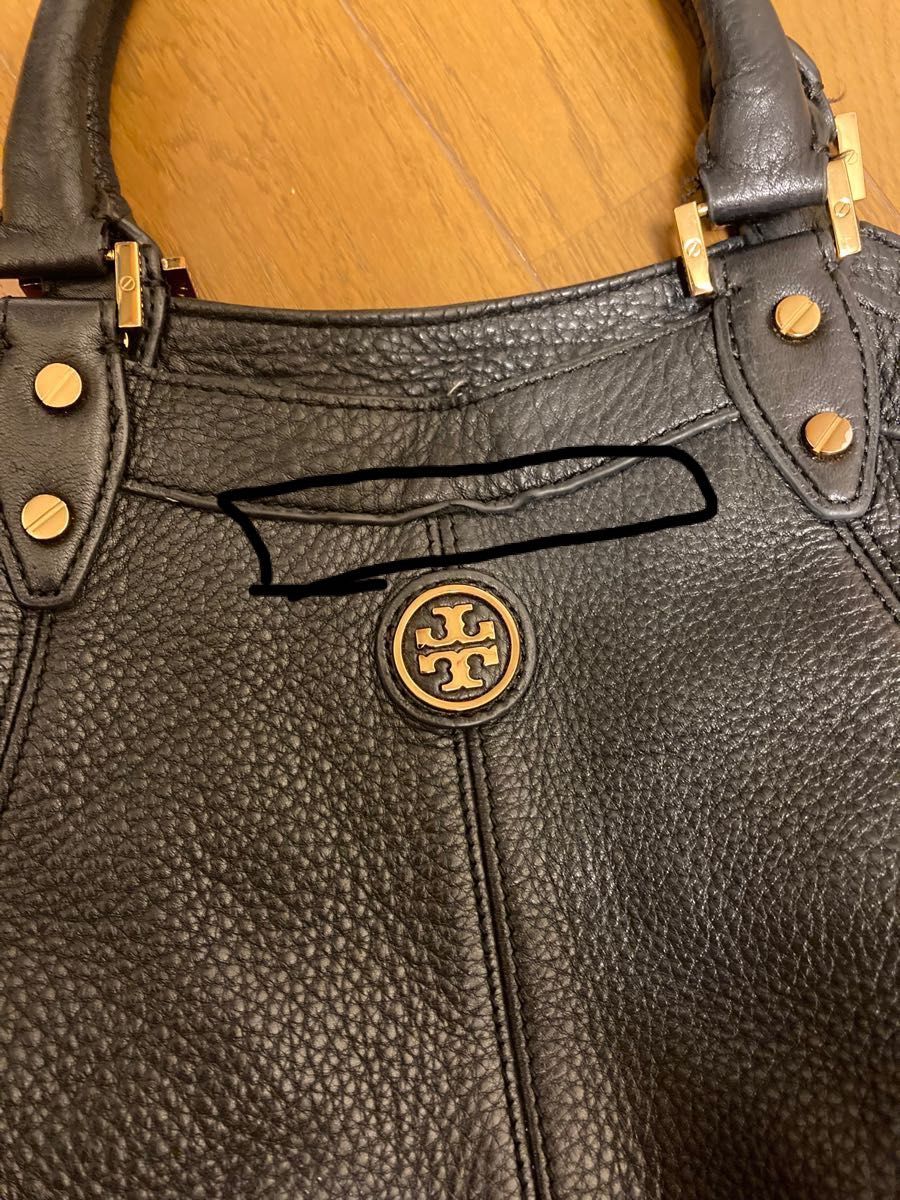 TORY BURCH トリーバーチ カーブレザー ハンドバッグ オールレザー