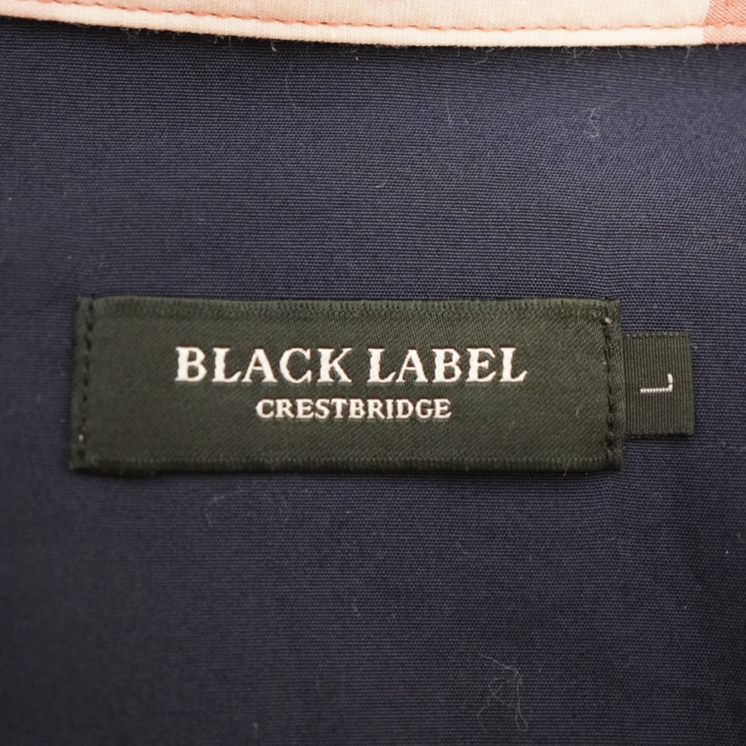  Black Label k rest Bridge BLACK LABEL CRESTBRIDGE long sleeve shirt L flannel Logo long sleeve tartan check red red linen. flax 