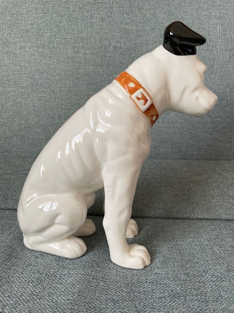 【昭和レトロ】　Victor 犬の置物　ビクター犬　ニッパー　 陶器　〈非売品・美品〉