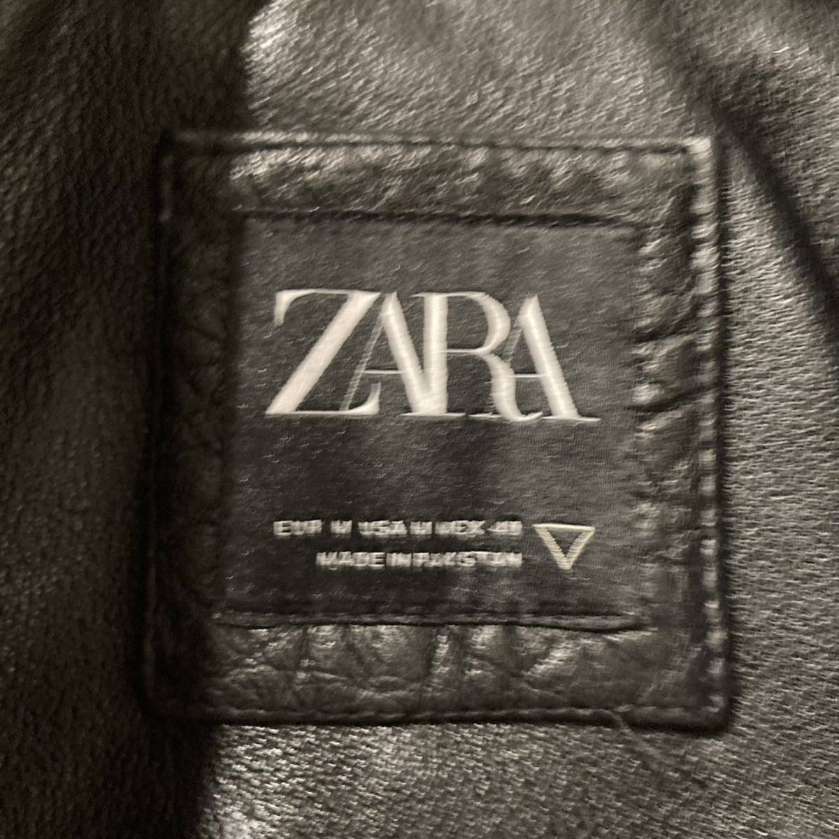 ZARA レザーボンバージャケット 水牛 本革 スタジャン ザラ レザー