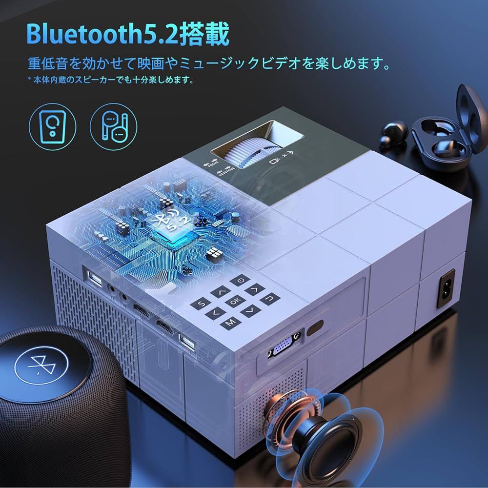 5GWiFi プロジェクター 小型 20000LM 4K対応 【家庭用・ビジネス両用