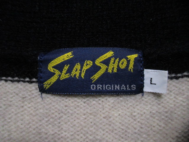 SLAP SHOT ボーダー柄 プリズナー ウールジャケット ショールカラー セーター スラップショット 囚人 ヴィンテージスタイル ガレージワーク