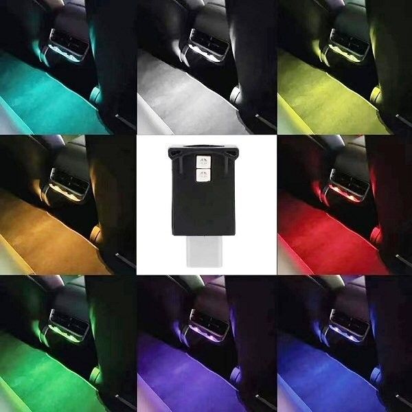 LED USB RGB イルミライト 8色切替 単色 呼吸 調光 車内 室内