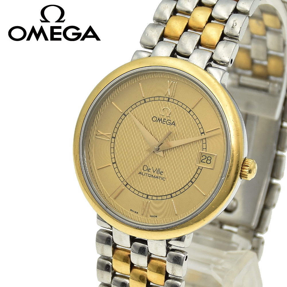 OMEGA オメガ デビル K18ベゼル/SS 自動巻き メンズ腕時計 ゴールド×シルバー