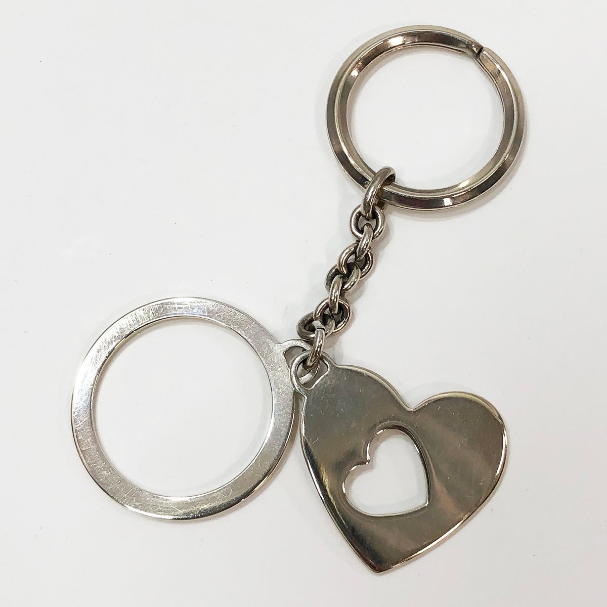  BVLGARY key ring Heart silver 925 key holder charm SV925 BVLGARI used *