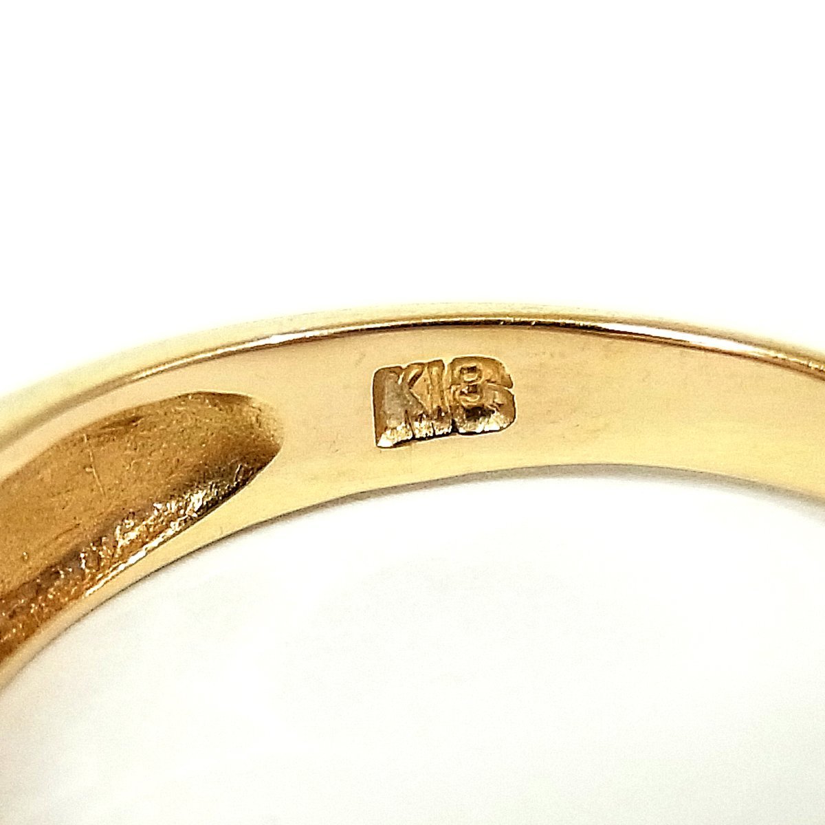 K18 5Pダイヤモンドリング0.10ct 2.4g 11号縦幅：2.3～4.7mm 指輪