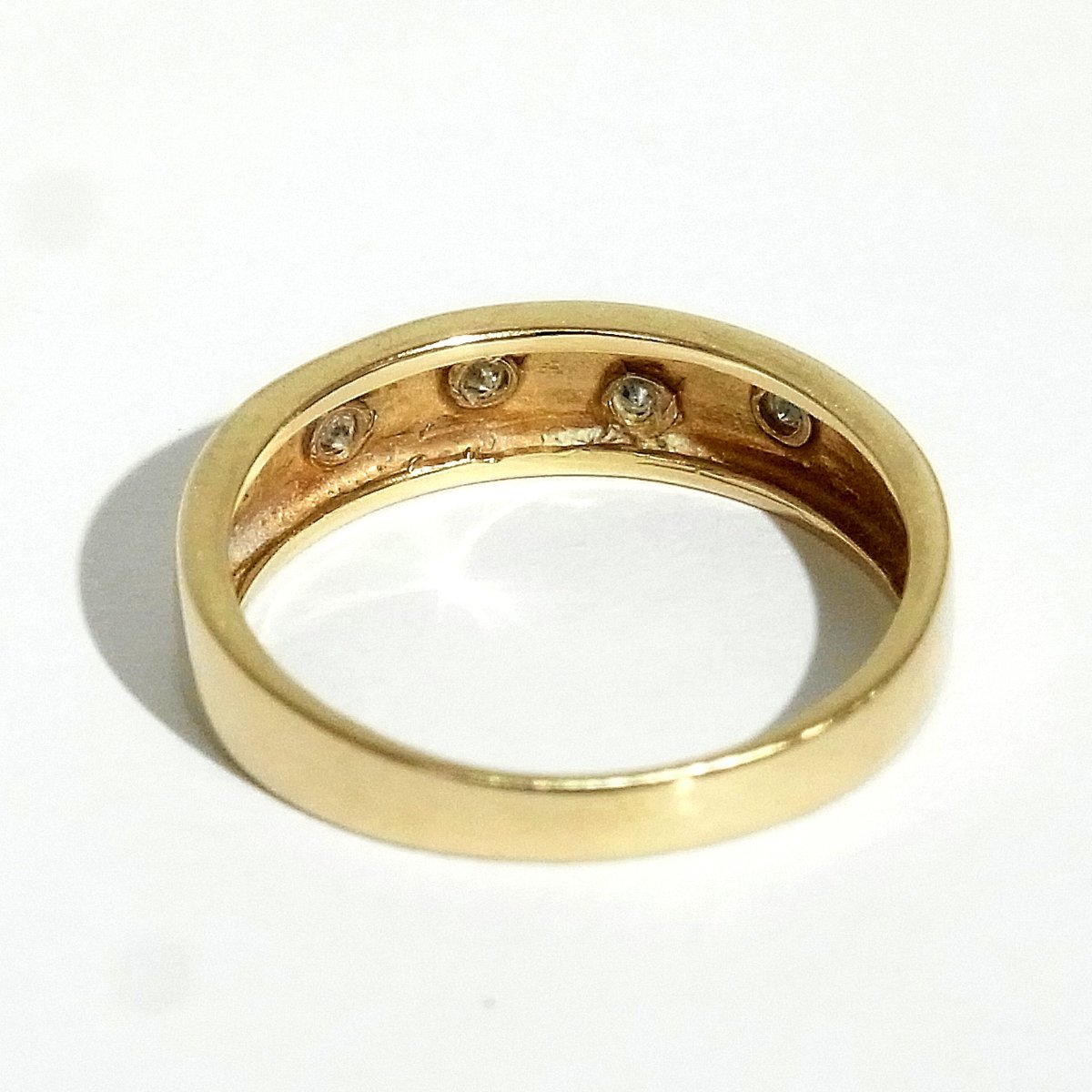 K18 5Pダイヤモンドリング0.10ct 2.4g 11号縦幅：2.3～4.7mm 指輪