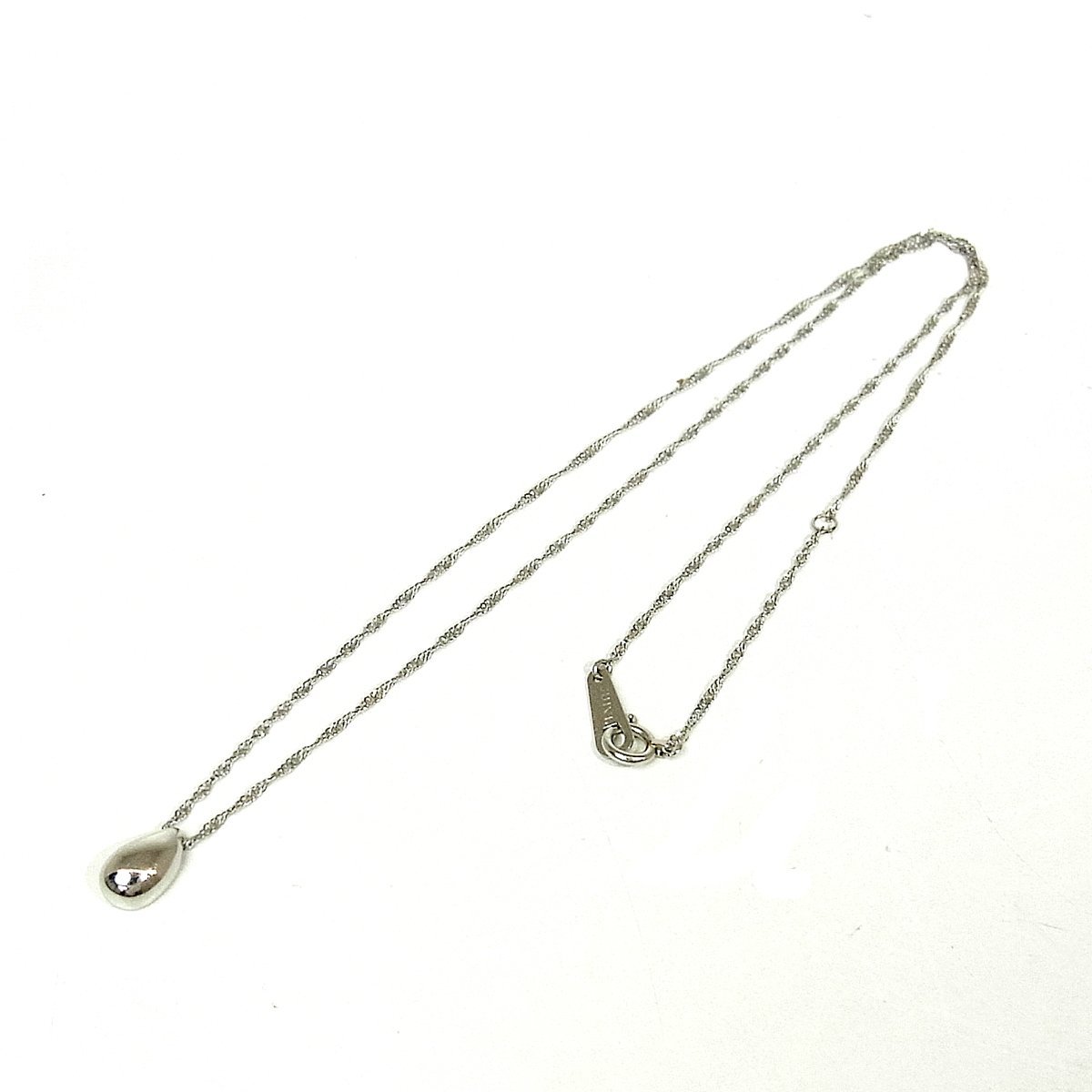 Pt850/Pt900 しずくモチーフ ネックレス 2.8g 全長：40cm トップ幅：5.5mm ティアドロップ プラチナ 超音波洗浄済み ∞_画像6