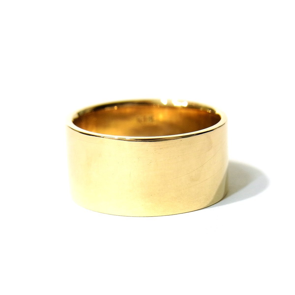 美品 K18 プレーンリング 指輪 平打ち シンプル イエローゴールド 約10.5号 総重量約8.4g 超音波洗浄済み 〓_画像2