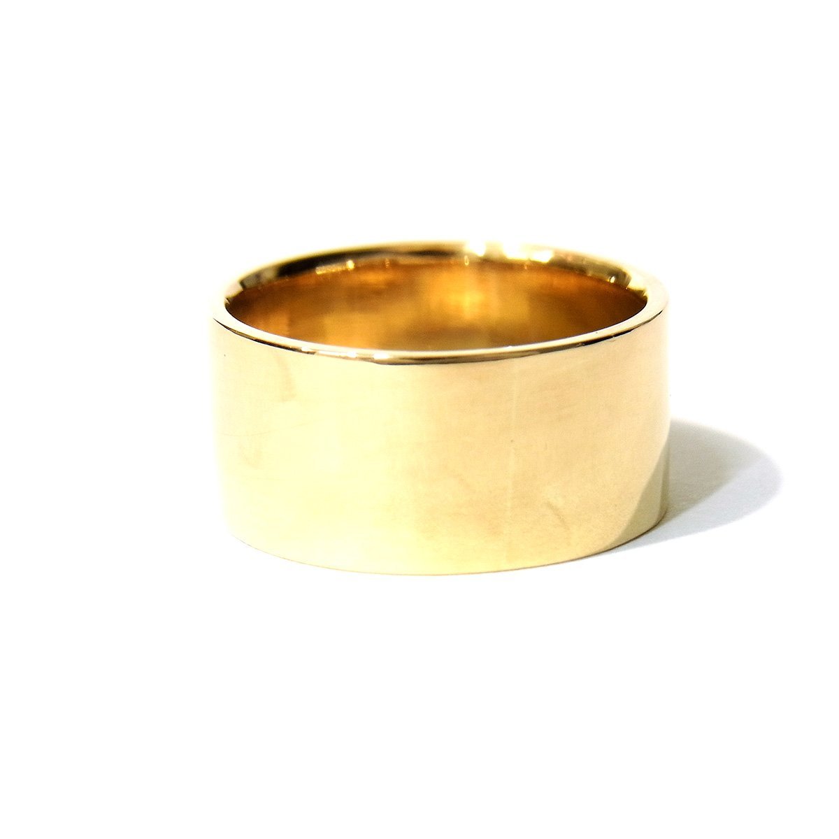 美品 K18 プレーンリング 指輪 平打ち シンプル イエローゴールド 約10.5号 総重量約8.4g 超音波洗浄済み 〓_画像3